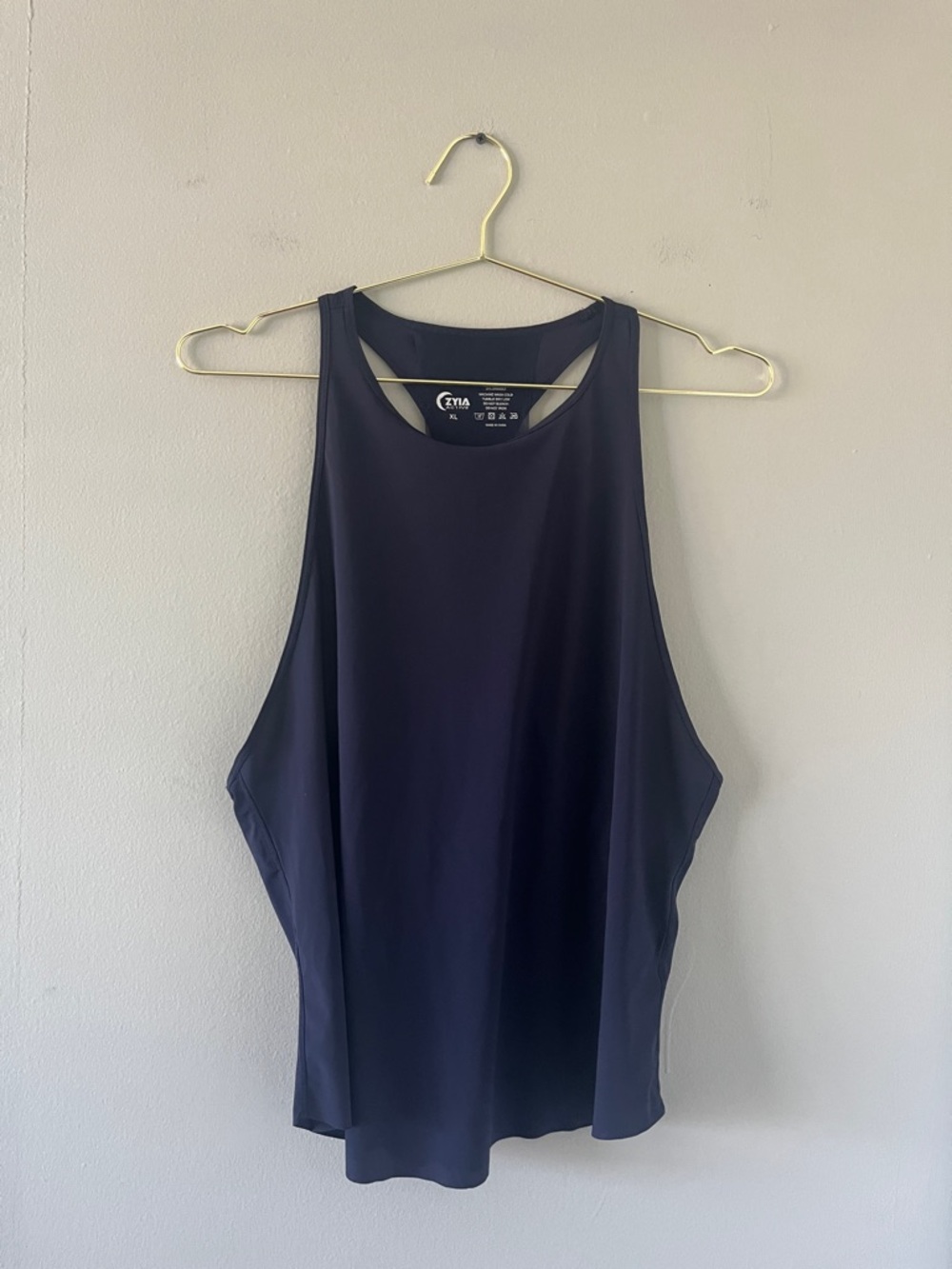 ZYIA Navy High Neck Racerback Tank